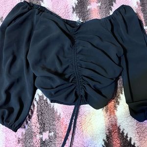 Black cropped top